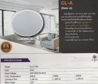โคมไฟติดลอย LED 18W และ 24W