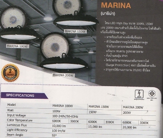 โคม LED High Bay 100W,150W และ 200W